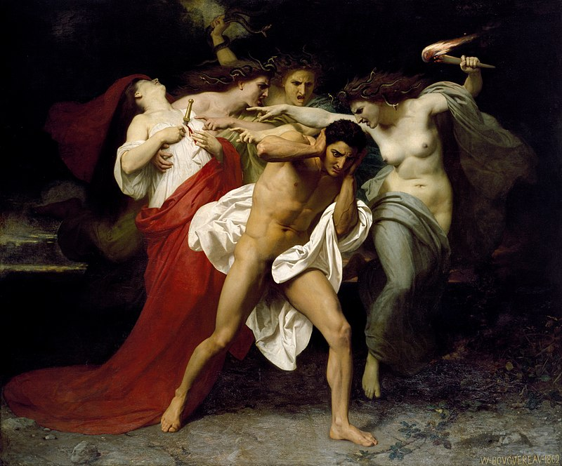 Orestes, Öfkeliler Tarafından Takip Edilirken